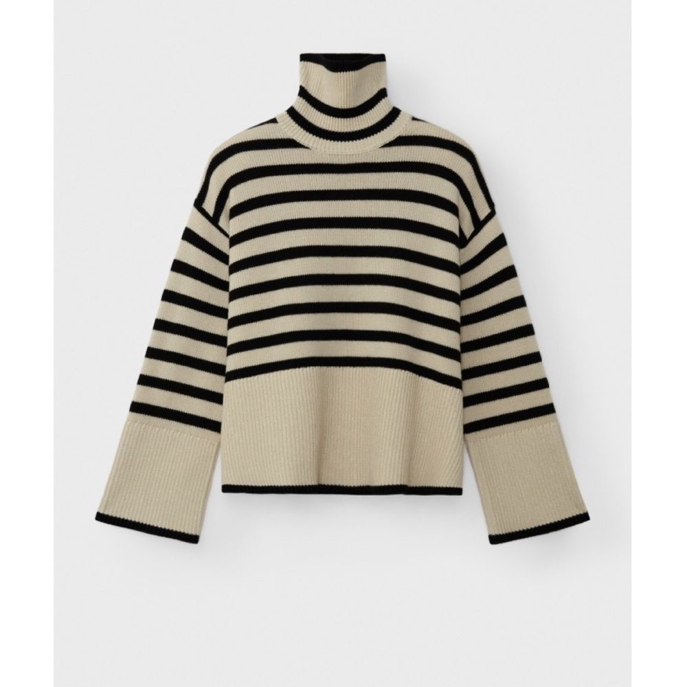 toteme stripped wool and cotton sweater； never worn new